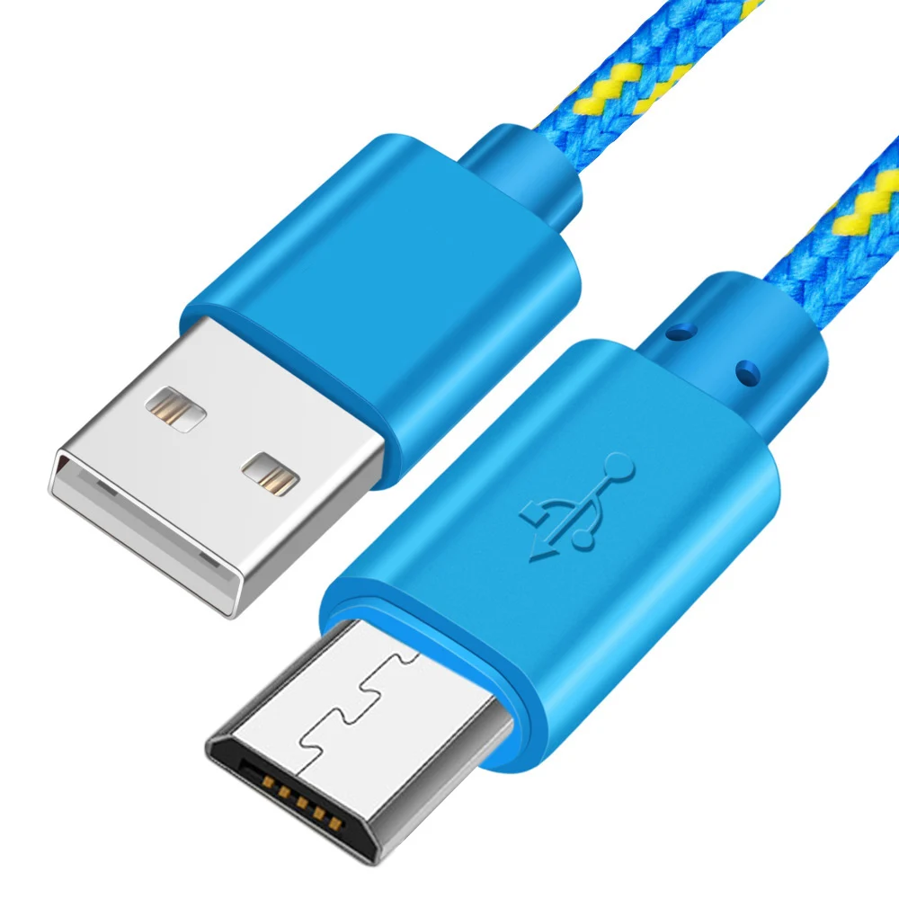 Micro USB кабель для синхронизации данных USB кабель для зарядки samsung htc huawei Xiaomi Tablet Android 1 м/2 м/3 м нейлоновая оплетка USB кабели для телефонов