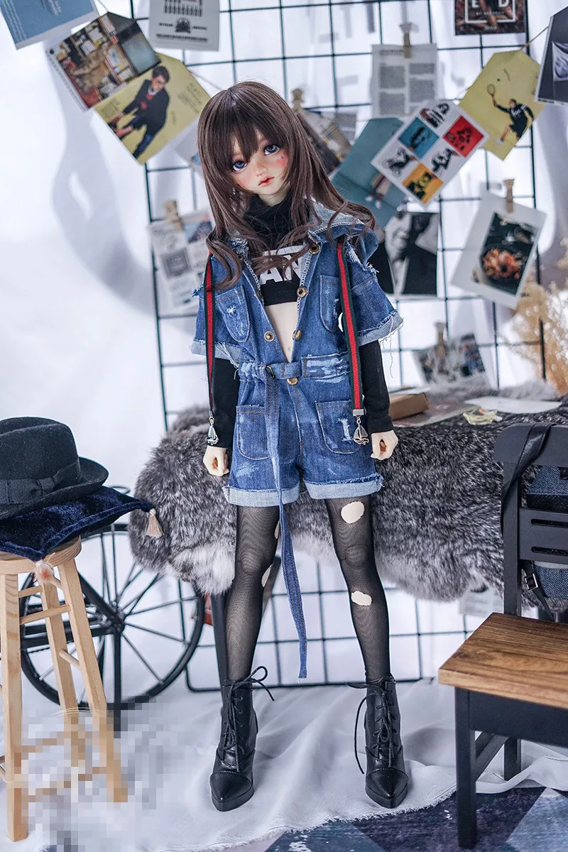 Джинсовый комбинезон для куклы Bjd 1/6 1/4 MSD 1/3 SD10 SD13 одежда SD16Doll CWB164|Куклы| |