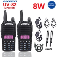 2pcslot baofeng uv 82 100 original portable two way radio bf uv82 dual ptt radios baofeng 8w handheld walkie talkie uv 82 2021