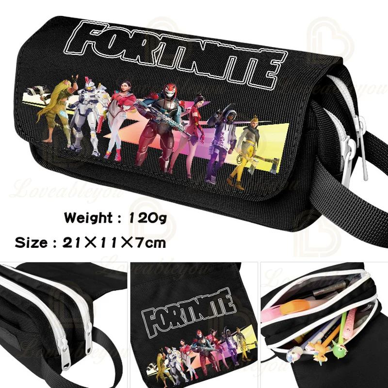 

Fortnite Large Capacity Waterproof Velcro Pencil Case Student Black Pencilcase Stationery School Pencils Bag Supplies