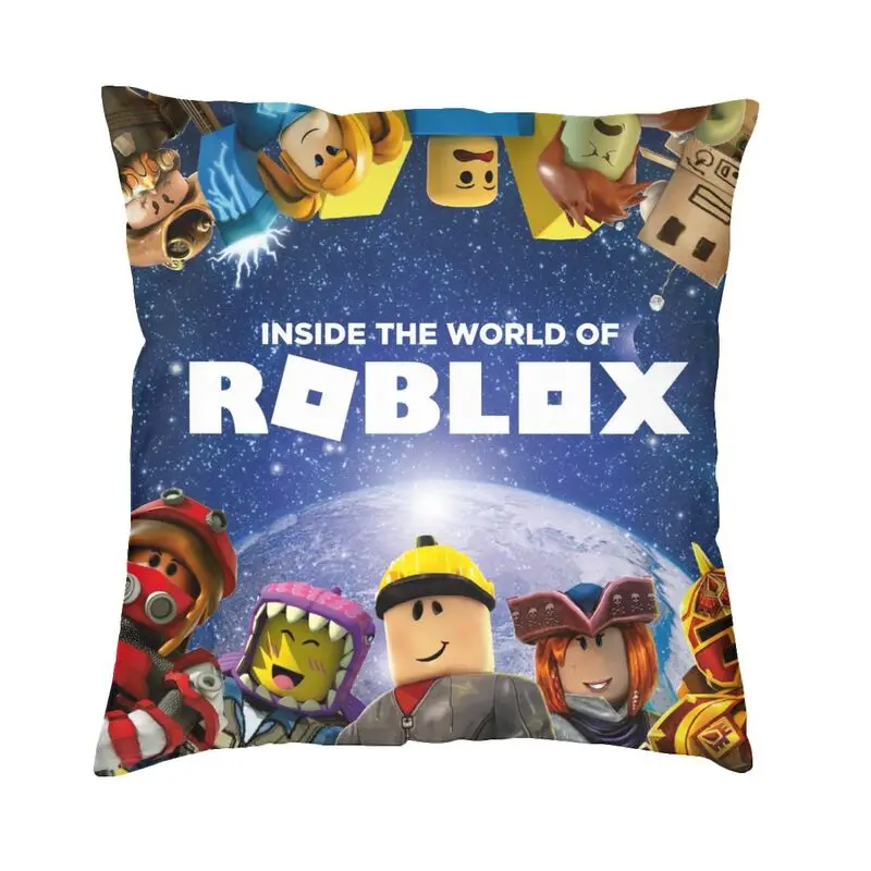 

Роскошный чехол для подушки в стиле аниме Roblox 40x40 см, Бархатная подушка для дивана, квадратная декоративная наволочка