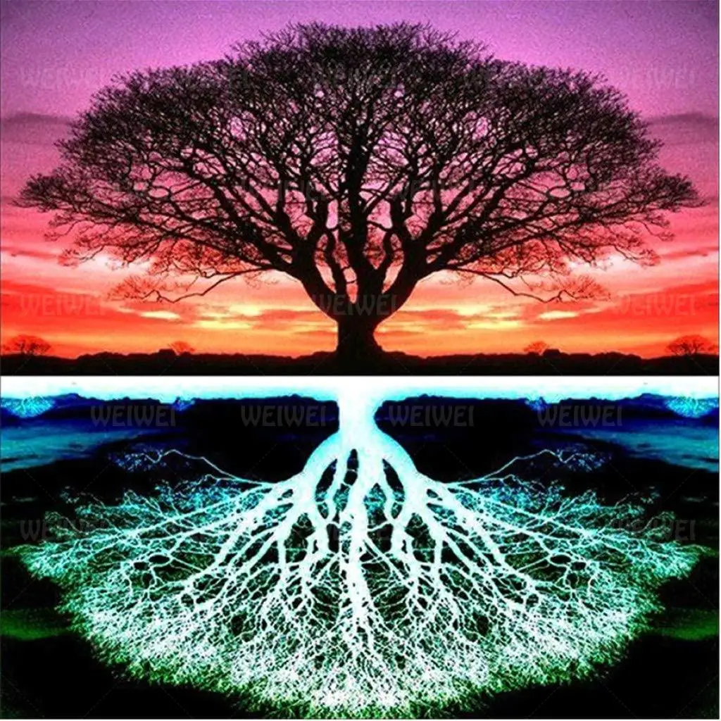 

Набор для алмазной живописи, картина 5D с цветами, полный набор инструментов, аксессуары для отражения дерева, семейный подарок для домашнег...