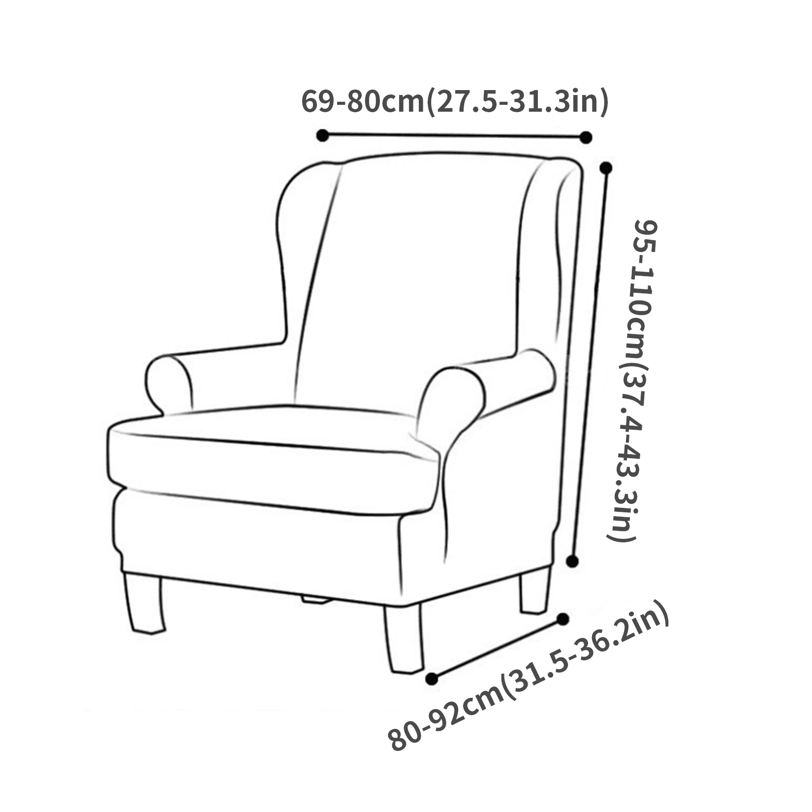 Tiger Stool Chair Covers Wing Sofa Back Cover Floral Printed Wingback Protector for Wedding Banquet Hotel Bar Seat | Дом и сад