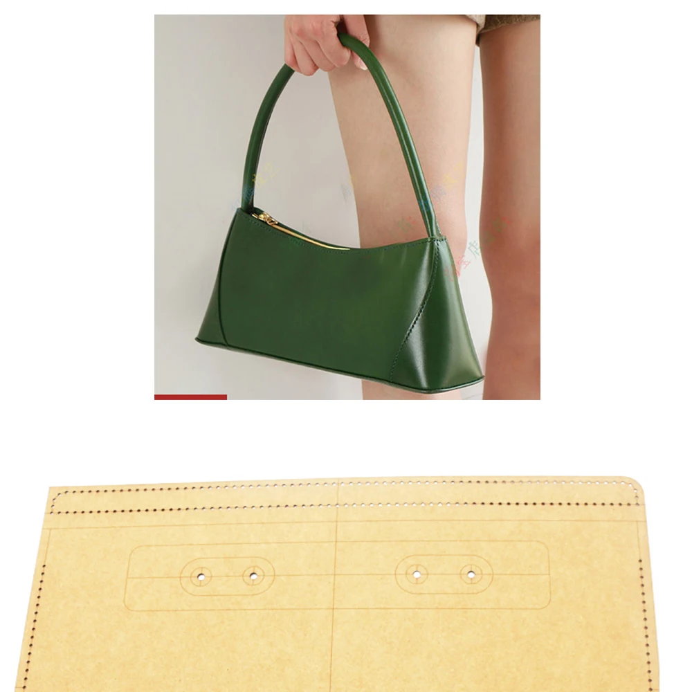 

diy Leather kraft women shoulder bag kraft paper sewing pattern hollowed stencil