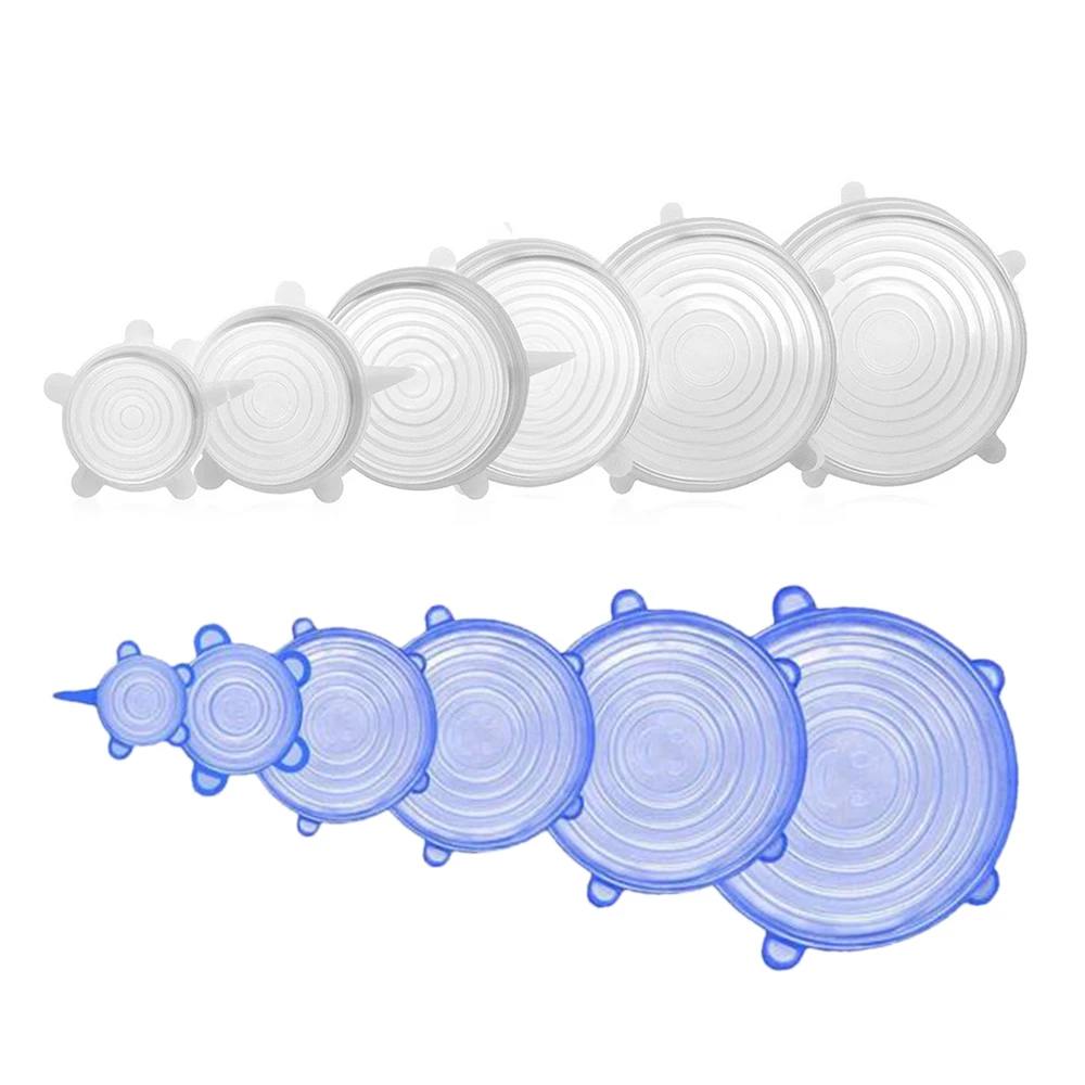 12 шт Силиконовые эластичные крышки УНИВЕРСАЛЬНЫЕ СИЛИКОНОВЫЕ пищевые