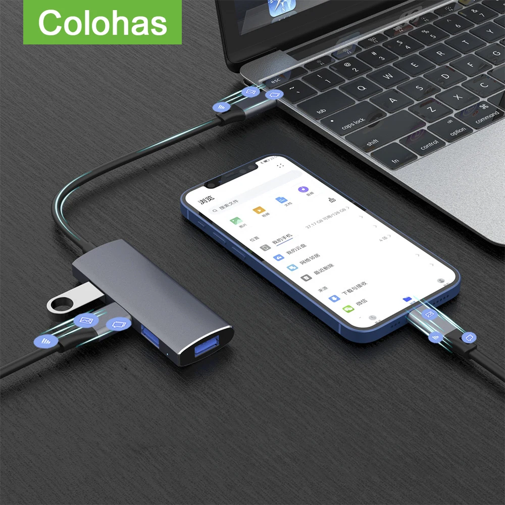 

USB концентратор USB C 3,0 2,0 тип C концентратор 4 порта мульти разветвитель адаптер OTG для Xiaomi Macbook Pro Air PC компьютерный разветвитель ПК Аксессуары