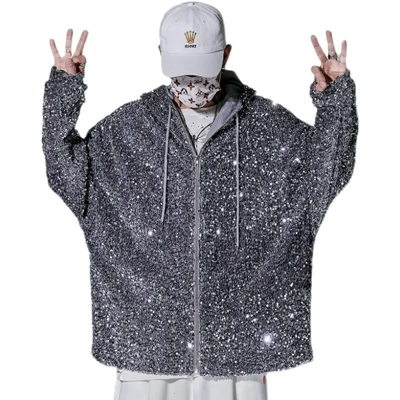 

Men's jackets 2021 spring autumn new solid color gray loose casual hooded jackets for campus wear young men personality stage