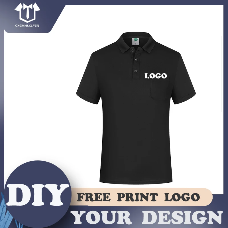 

Рубашка-поло для мужчин и женщин, повседневная и удобная футболка с индивидуальным логотипом, с карманами и лацканами, 10 цветов