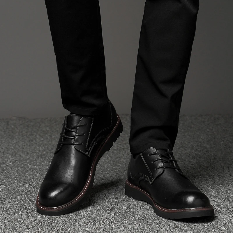

Men's oxfords Shoes lace up fashion Genuine Leather Causal Men Shoes Outdoor Cowhide Driving Shoes Boat Shoes big size 48