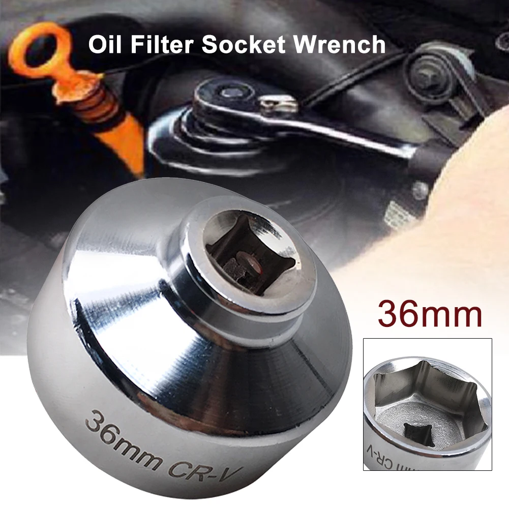 

36mm Metric Auto Steel Car Accessories Firmly Durable Oil Filter Socket Wrench Remove Canister Housing Universal Low Profile