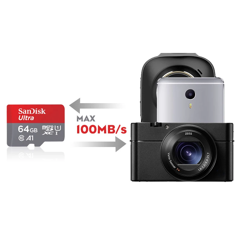 Sandisk 100% оригинальный слот для карт памяти 16 Гб оперативной 32 встроенной 64 ГБ 128 256