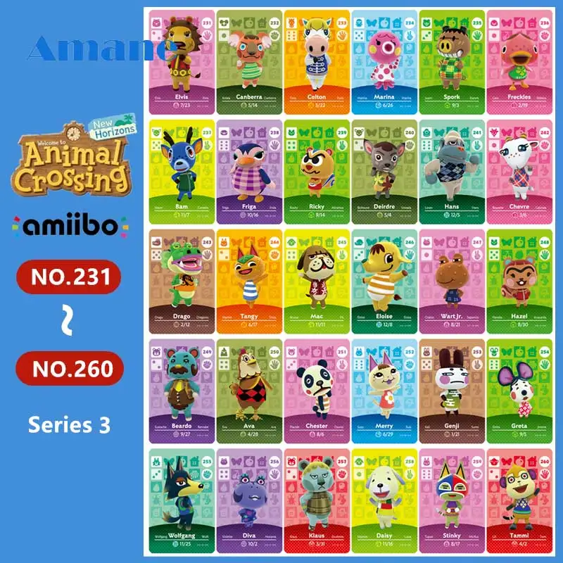 

Animal Croxxing NO.231~260 Series 3 Ntag215 NFC Card For Switch NS Game