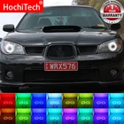 Новейшие разноцветные светодиодные фары RGB Angel Eyes Halo Ring Eye DRL RF пульт дистанционного управления для Subaru Impreza 2006 2007 аксессуары