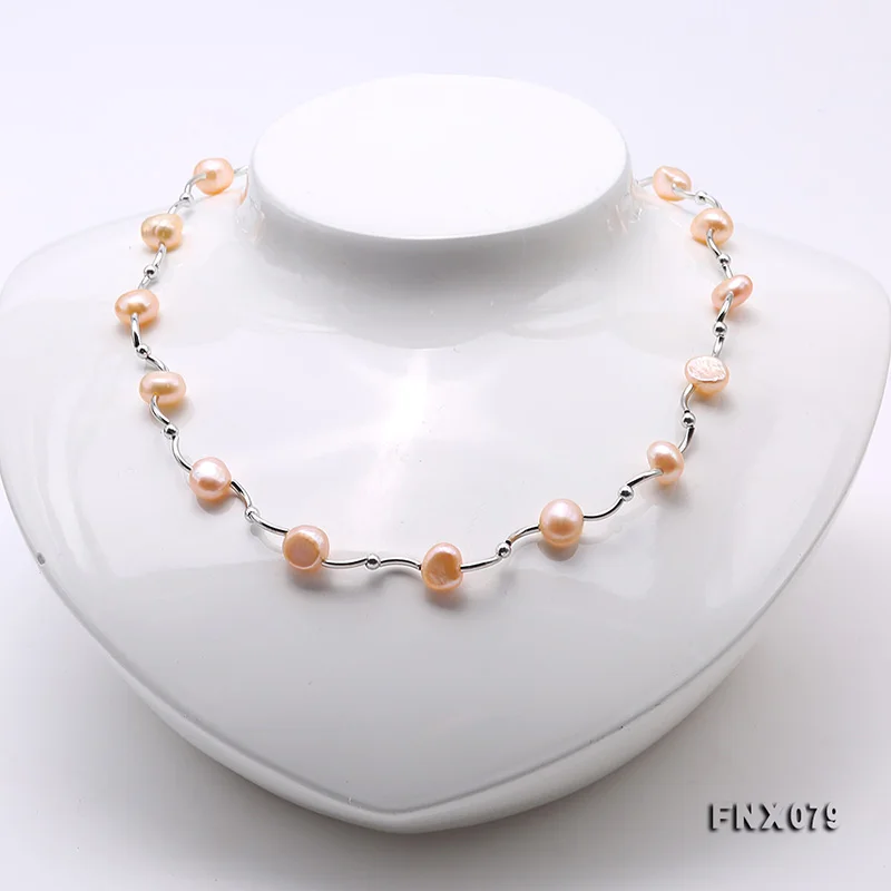 JYX Delicate Pearl Chains natural 5 kinds color pearl necklace 8-9mm 16&quot daily | Украшения и аксессуары