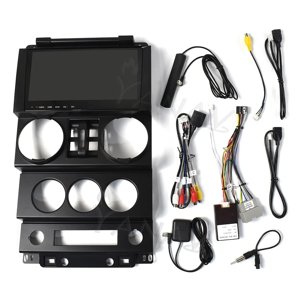 저렴한 안드로이드 2 딘 자동차 라디오 지프 랭글러 2008-2010 GPS 네비게이션 스테레오 수신기 멀티미디어 플레이어 자동 비디오 무선 Carplay