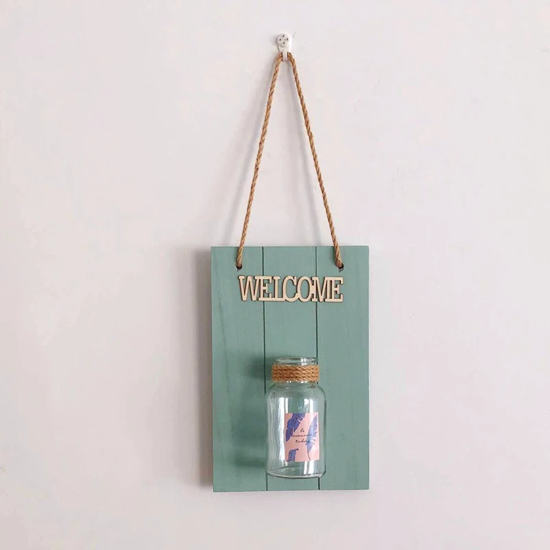 Настенная ваза с серыми и зелеными буквами подвесная Маленькая подвеска для