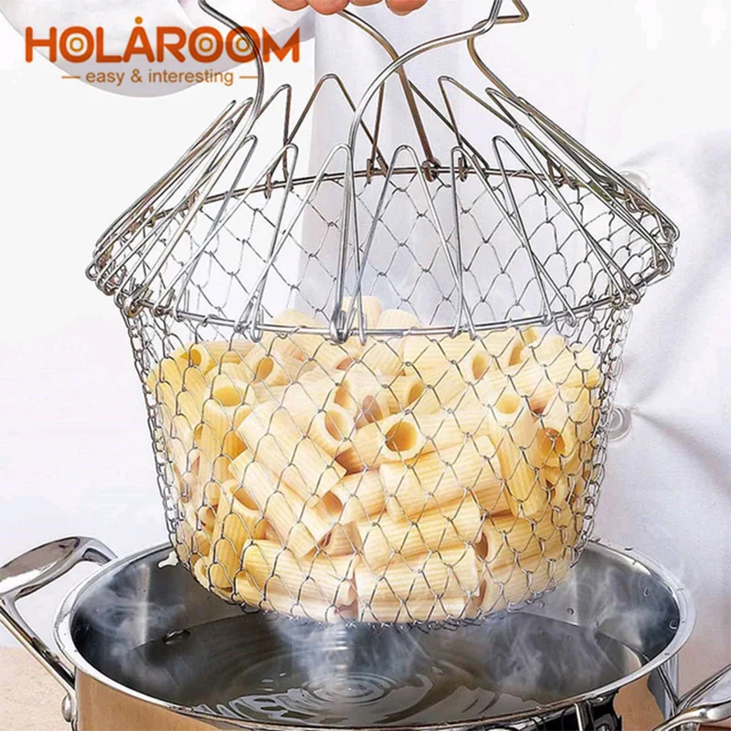 Складная промывка паром Holaroom корзина шеф повара для французской жарки Волшебная