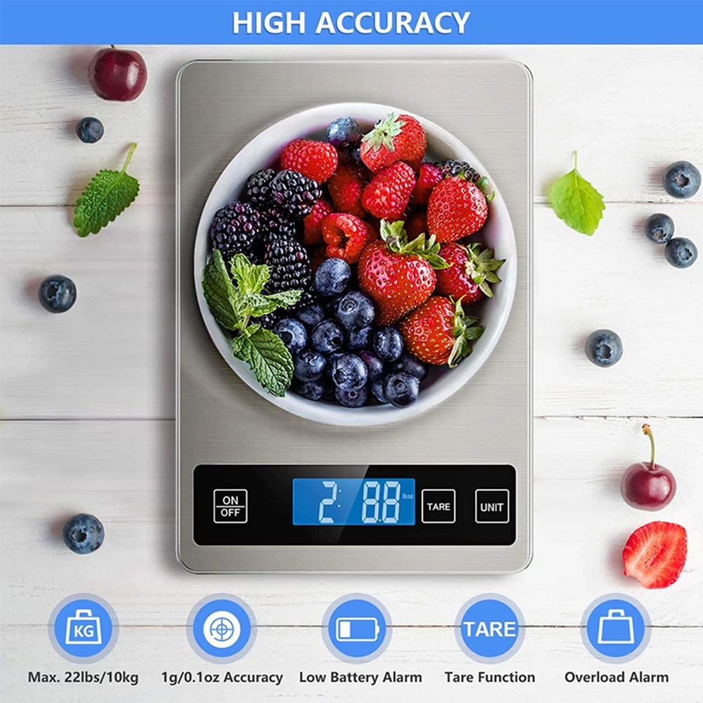 

15Kg 1g/0.1oz Digital Kitchen Scale Electronics Scale Stainless Steel Weighing Scale LCD Digital Cooking Baking Electronic