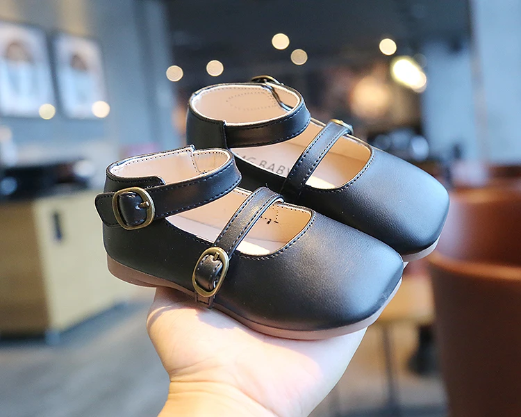 Туфли принцессы с квадратным носком для девочек Мэри Джейн двойной пряжкой