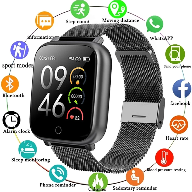 

Smart Watch Men Women Blood Pressure Monitor Heart Rate Fitness Tracker Kids Watch Waterproof Sport Smartwatch for Android IOS