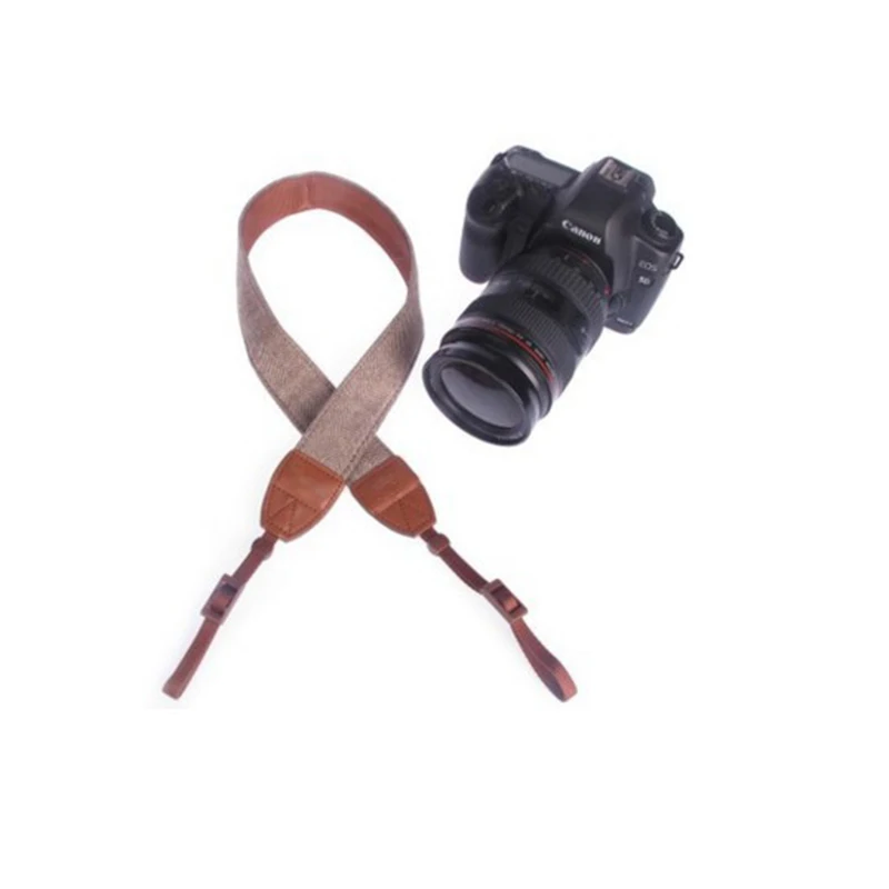 

Универсальный винтажный регулируемый ремень centechia из хлопка и кожи для камеры, наплечный шейный ремень для Nikon SLR Camera s, аксессуары для ремня
