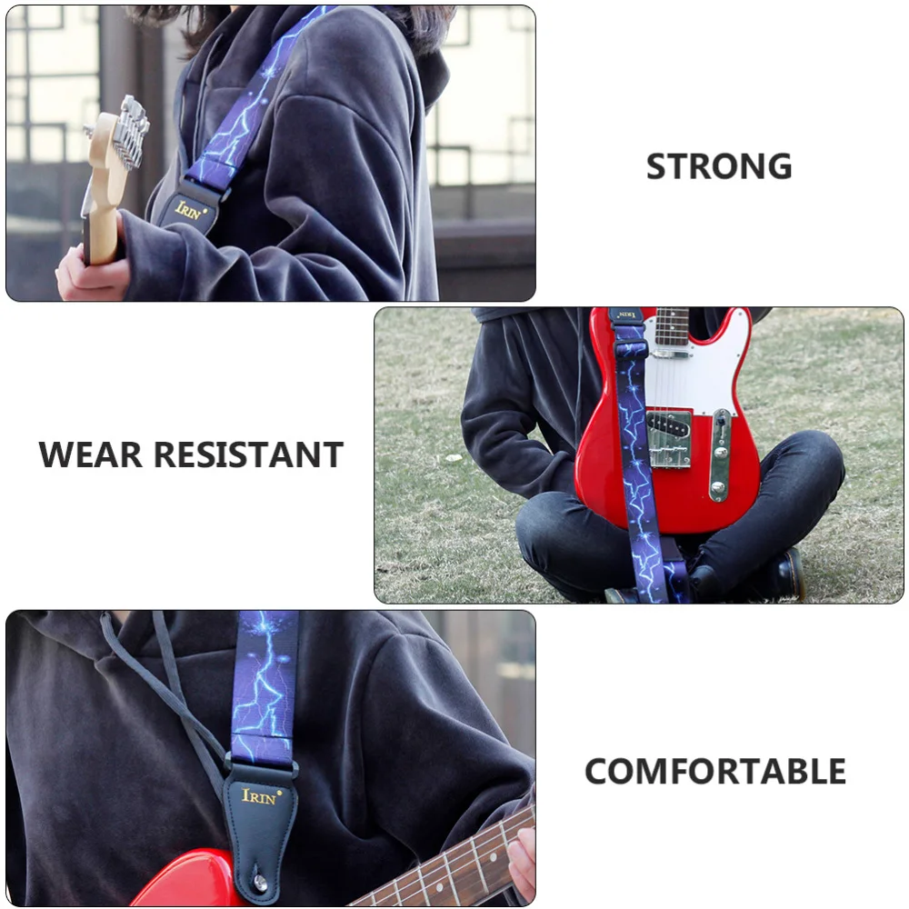 

1Pc Creative Guitar Strap Practical Acoustic Guitar Strap Bass Belt (Blue)