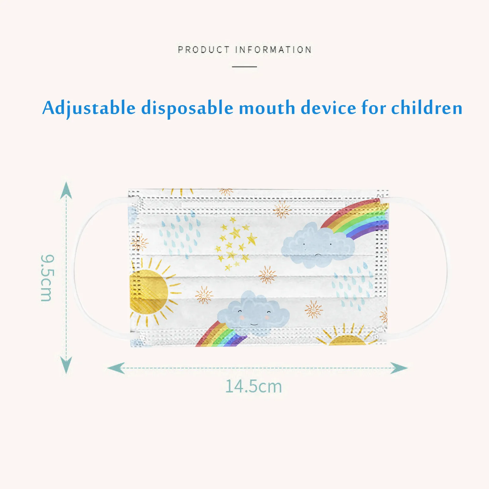 

Mixed Children Cartoon Rainbow Print Disposable Mask 3 Layer Child Kids Filter Hygiene Thicken Face Masks Mascarillas 50-100pcs