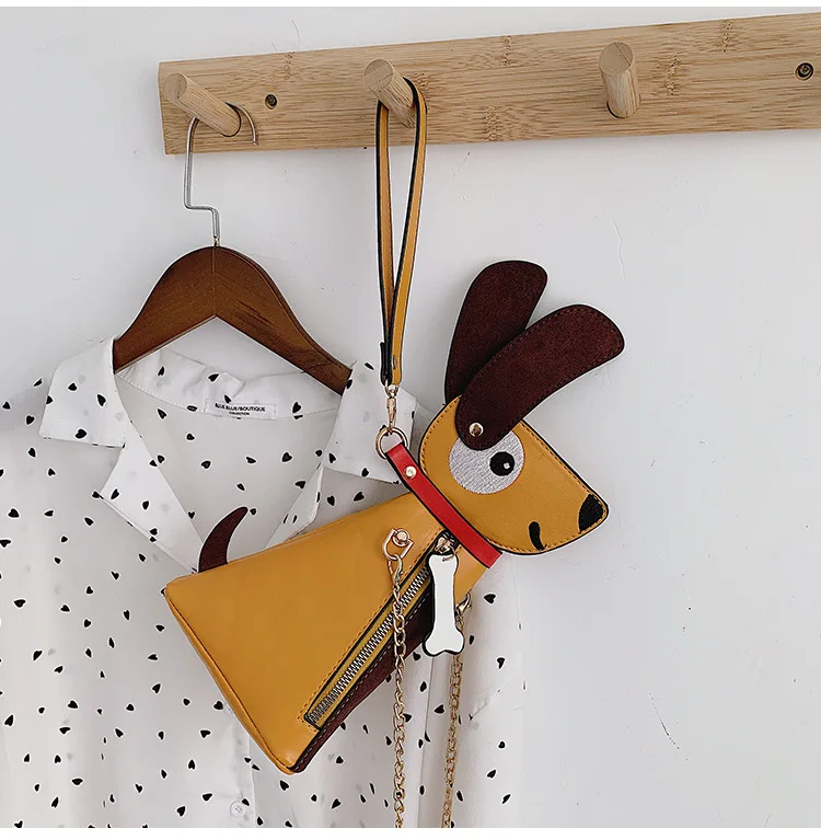 

Fashion 3D Cute Puppy Shape Pu Leather Girl's Chain Bag Women Crossbody Shoulder Bag Purses and Handbags Tote Bag Casual Pouch