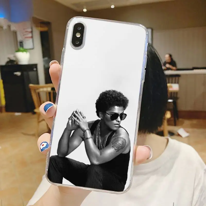 

Bruno Mars American male singer Phone Case Transparent for iPhone 6 7 8 11 12 s mini pro X XS XR MAX Plus