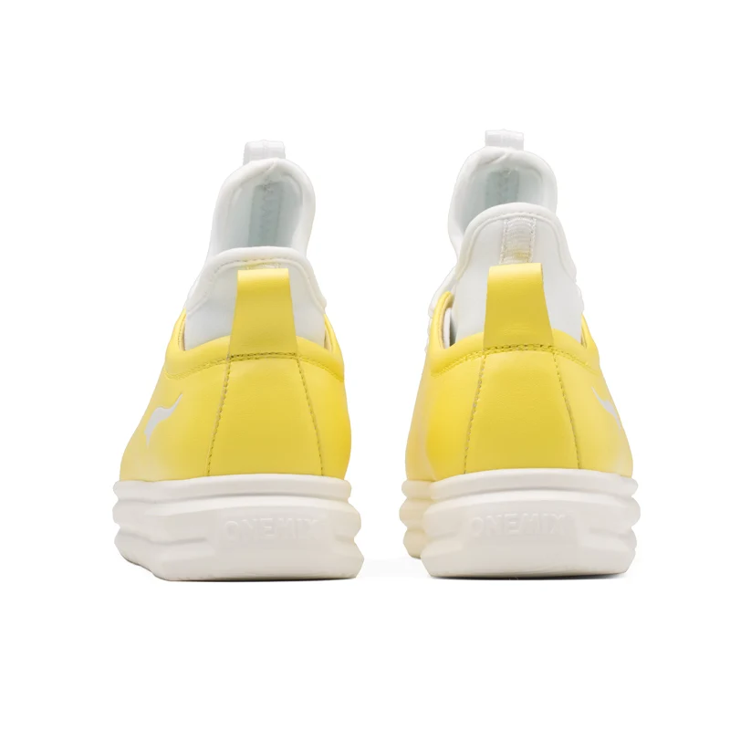 

ONEMIX Women Fashion Chunky Sport Shoes Breathable White Vulcanize Trainer Ladies Smooth Casual Thick Bottom Walking Shoes