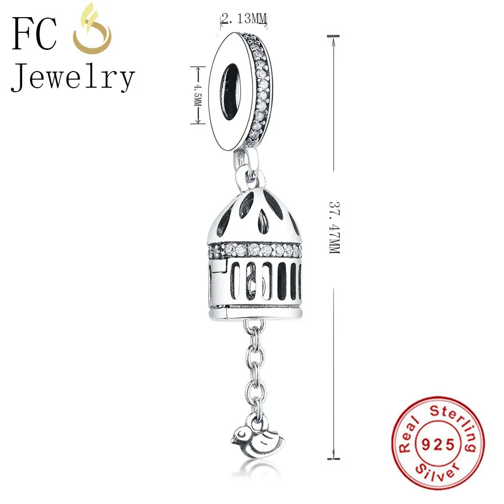 FC ювелирные изделия Подходит для оригинального браслета Pandora серебряная птичья
