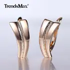 Серьги-гвоздики женские, розовое золото 585 пробы, в форме веера, GE281