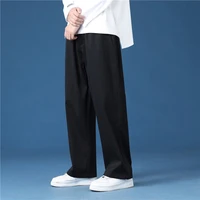 men trousers loose solid color suit vertical wide leg straight pants mens casual autumn tidal current streetwear hot sale