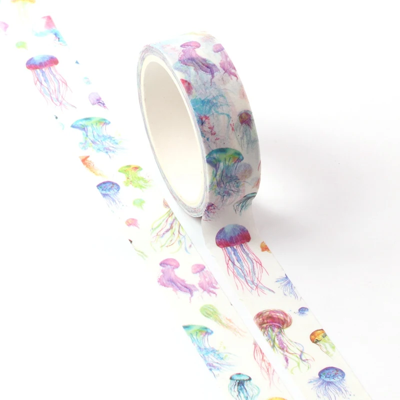 

Новинка, 1 шт., декоративная цветная Васи-лента в виде медузы, блестящая клейкая лента для оформления фотографий своими руками