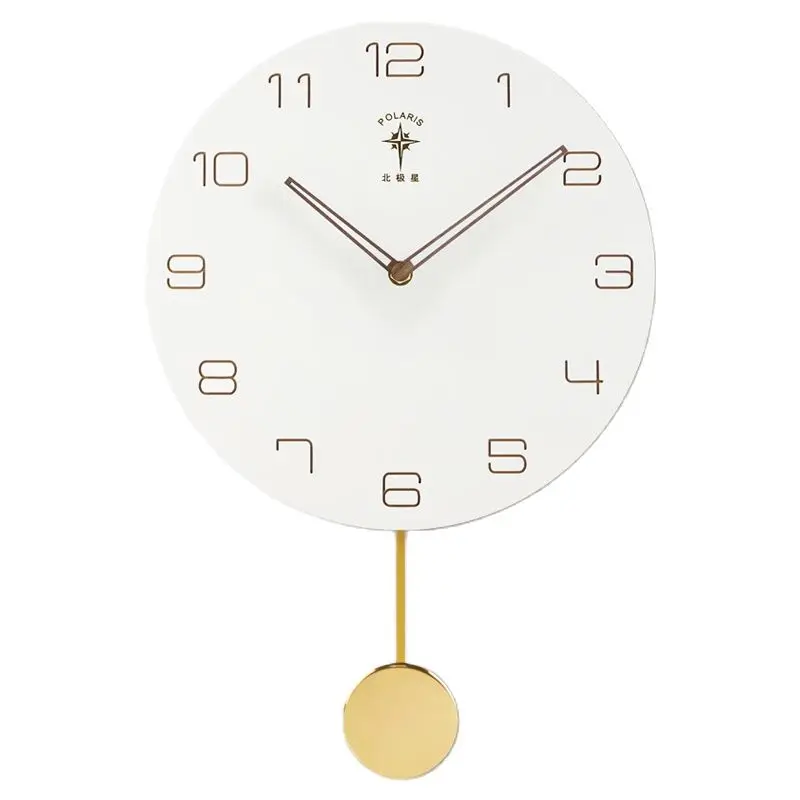 Белые настенные часы в скандинавском стиле металлические для гостиной дома