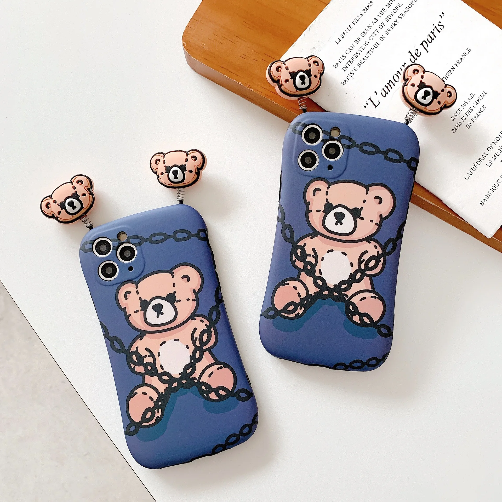 

Glitter Cute Bear Soft Silicone IPhone Case Cartoon Novelty Kawaii Phone Accessories Protective Shell