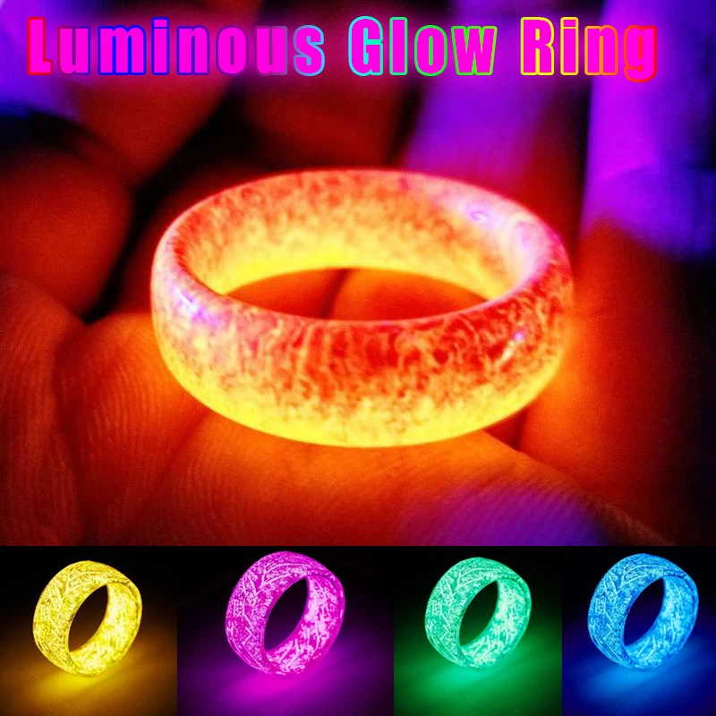 Glows Cracks Rings Shining Luminous Glow Ring Glowing In The Dark Jewelry Unisex Decoration For Women Men Glows Cracks Rings