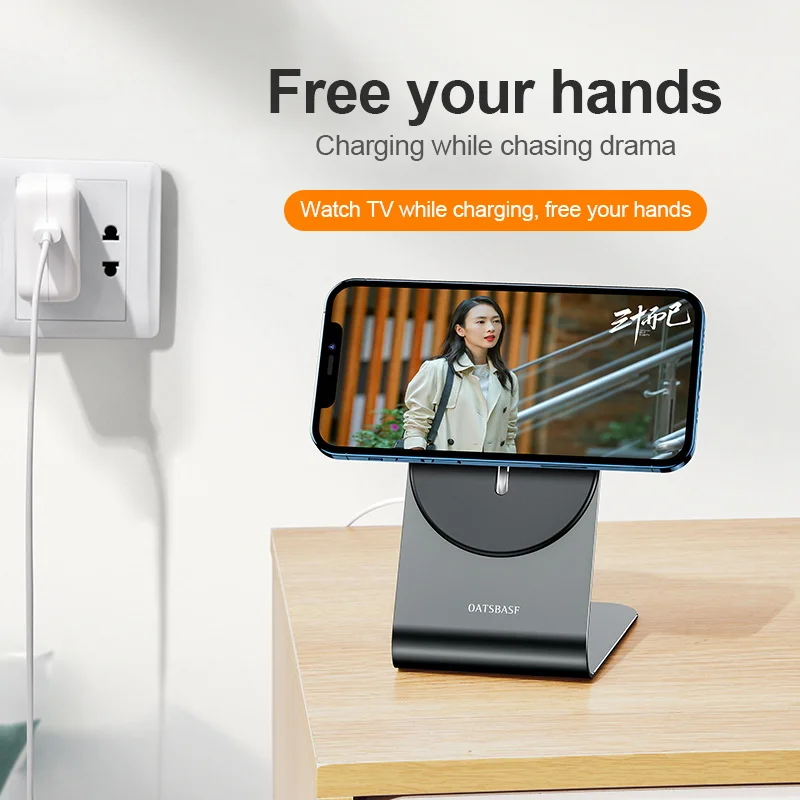 

Magnetic Charger Bracket Phone Holder for iPhone 12 Mini 12 Pro Max Magnetic Wireless Fast Charging Stand Desktop Phone Holder