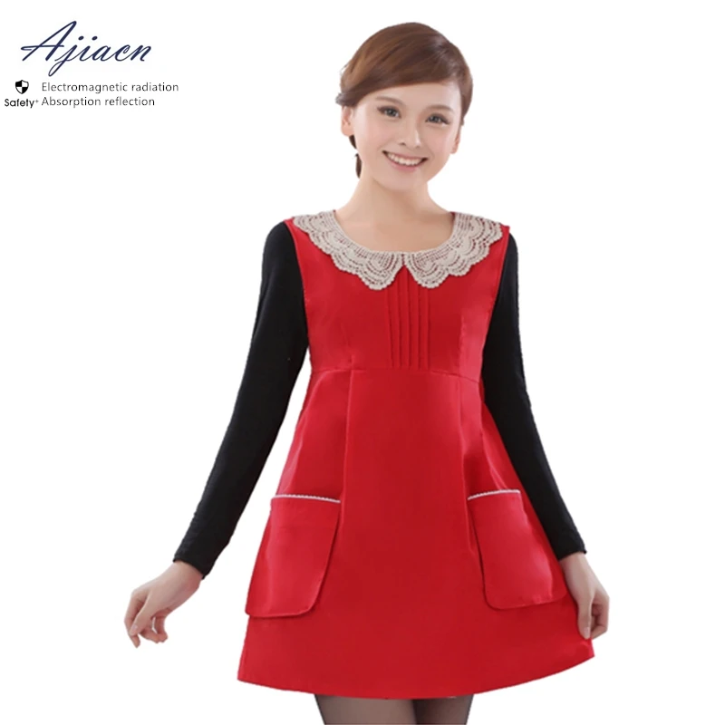 Double-sided washable Working computer phone radiation protective silver fiber dress EMF shielding Pregnant woman clothing | Безопасность