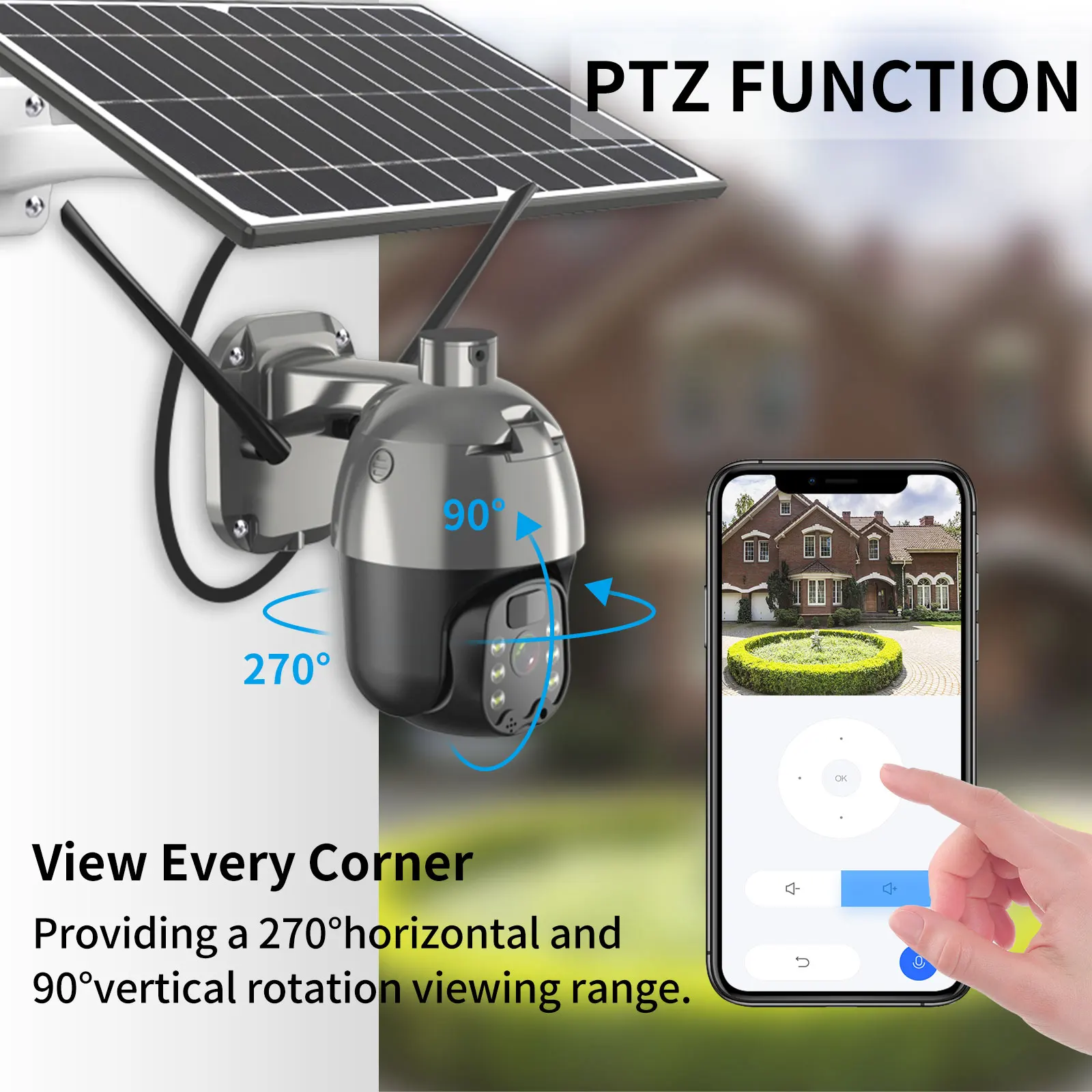 solar panel ip camera 1080p 4g sim card wifi ptz 4x outdoor security wireless monitor waterproof human detect cctv surveillance free global shipping