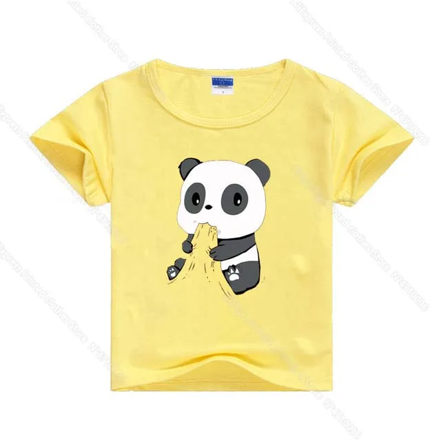 

Summer Hungry Panda T Shirt for Girls Boys Children T-shirt Clothes Kids Cute Funny Cartoon Tshirt Toddler Short Sleeve Tee Tops