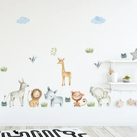 big ins forest lion monkey diy wall sticker decoration fresh pastoral style parlor for baby children room cartoon mural decals