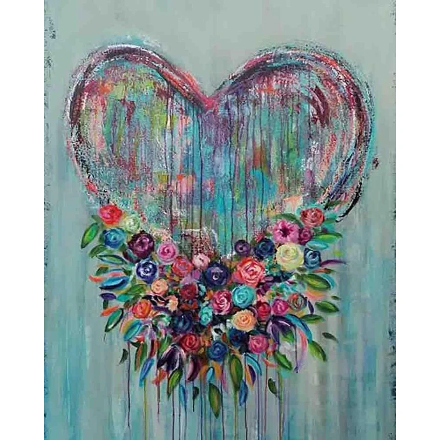 

Набор для алмазной вышивки крестиком, картина 5D «сделай сам» с красочными цветами, розами, сердцами, мозаика, домашний декор, рождественский...