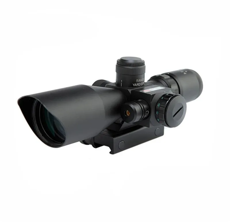 Red 2,5-10X40E зеленый красный двойной подсветкой тактический прицел Mil-Dot охотничий оптический прицел с креплением дальномер Сетка - Цвет: Red
