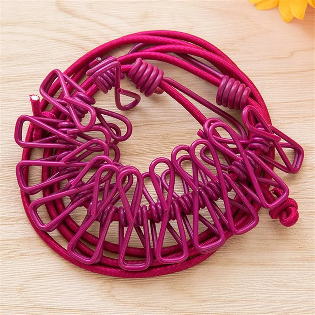 Выдвижная бельевая эластичная линия стирки с 12 зажимами для носков нижнее белье