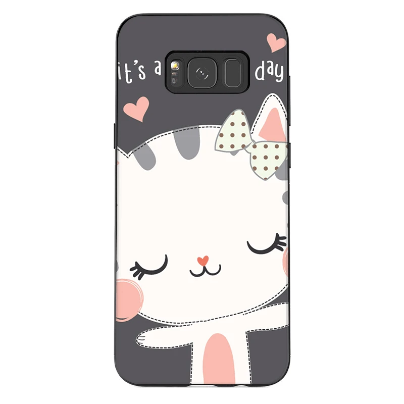 Phone Case for Samsung M10 M20 M30 M40 S6 S7 Edge S9 S8 S10 S10E Plus Note 8 9 10 Cute cartoon cat1 | Мобильные телефоны и
