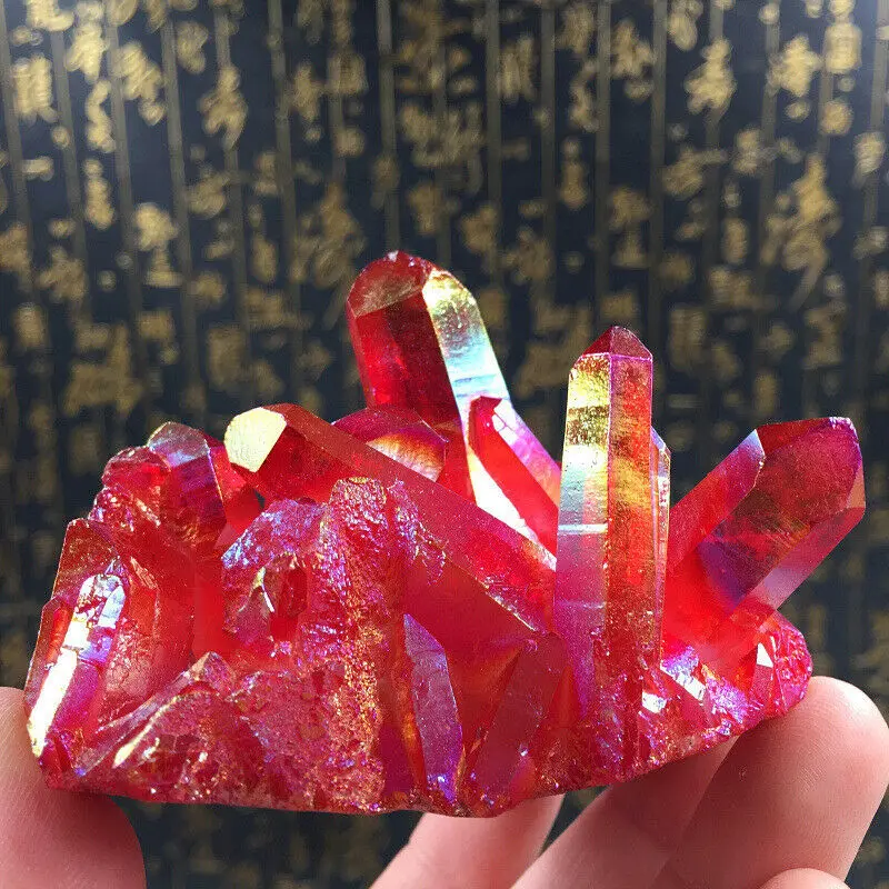 

Natural Red Quartz Cluster Crystal Gem Stone Healing Minerals Specimen Reiki