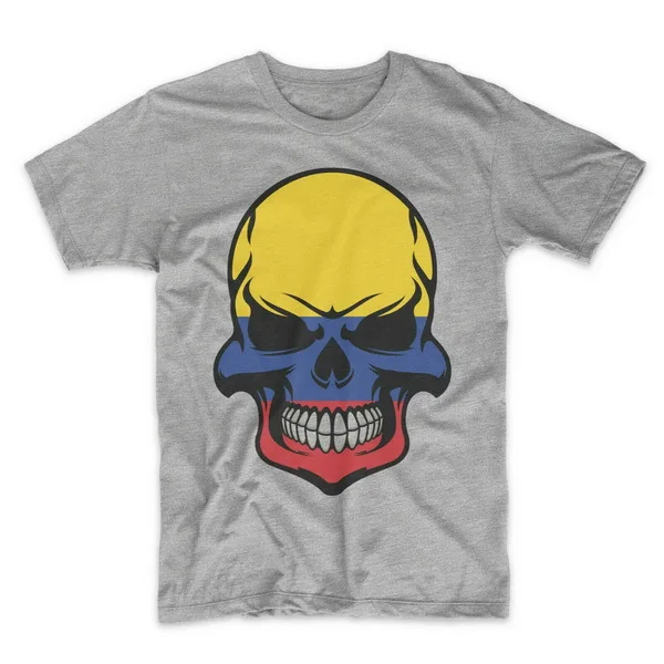 Колумбийский флаг череп Колумбии черепа футболка мужская рубашка Colombia