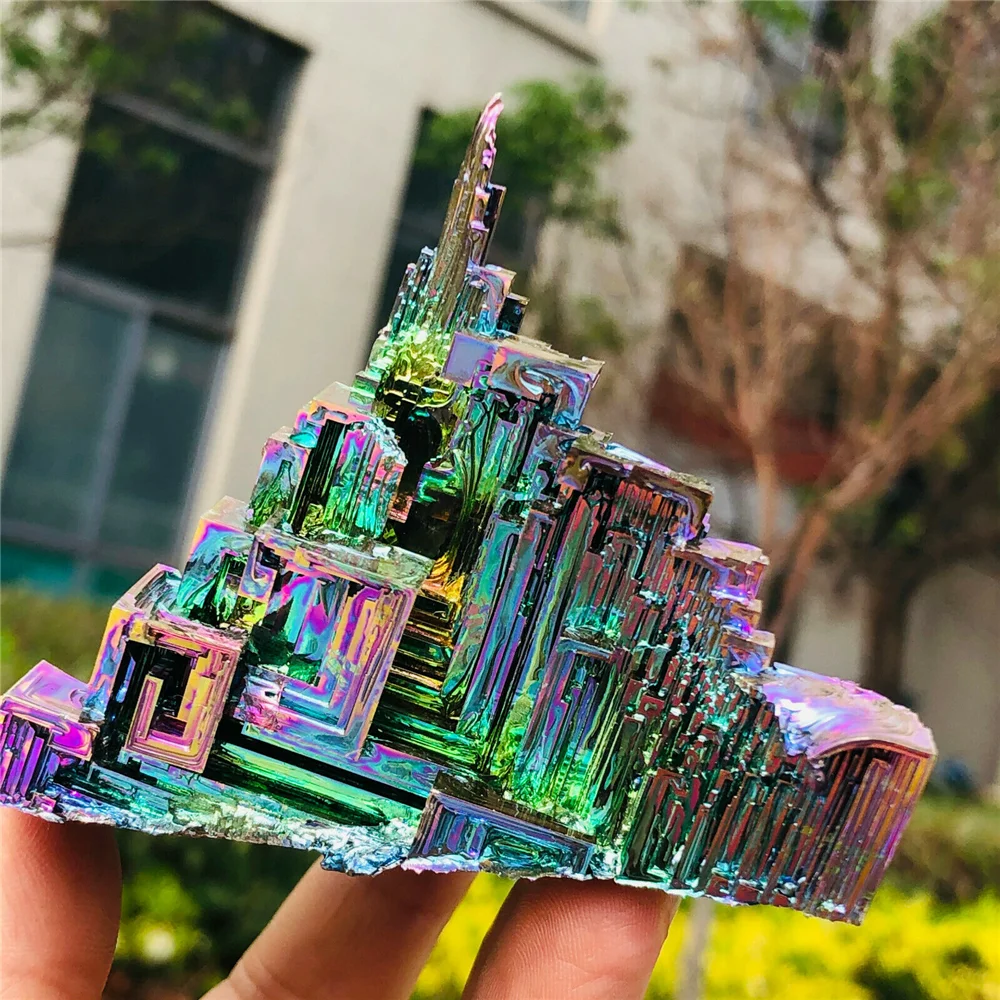 Радужный кристаллический элемент Gram bismuth драгоценный камень минеральный образец