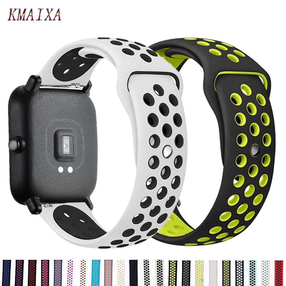 

20/22mm Watch band For Amazfit GTS 3/2/2e/GTS2 Mini/GTR 42mm/47mm/GTR2/2e/stratos 2/3 Sport silicone Bracelet Amazfit bip strap